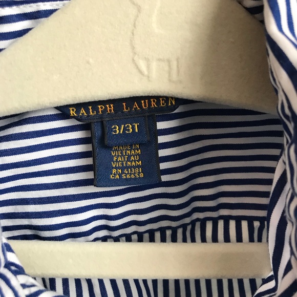 Ralph Lauren Toddler Blue and White Stripe Shirtdress 3/3T - Picture 4 of 4
